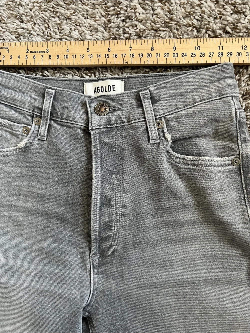 Like New! AGOLDIE Nico High Rise Slim Jeans Button Fly Organic Cotton Blend 24
